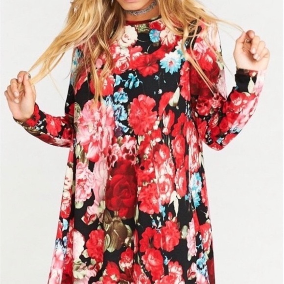 New Show Me Your Mumu Harrison Babydoll Floral Dress Sz Small Long Sleeve